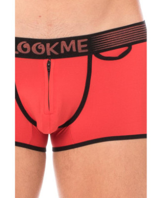 Mini-Pants rouge échancré avec zip 